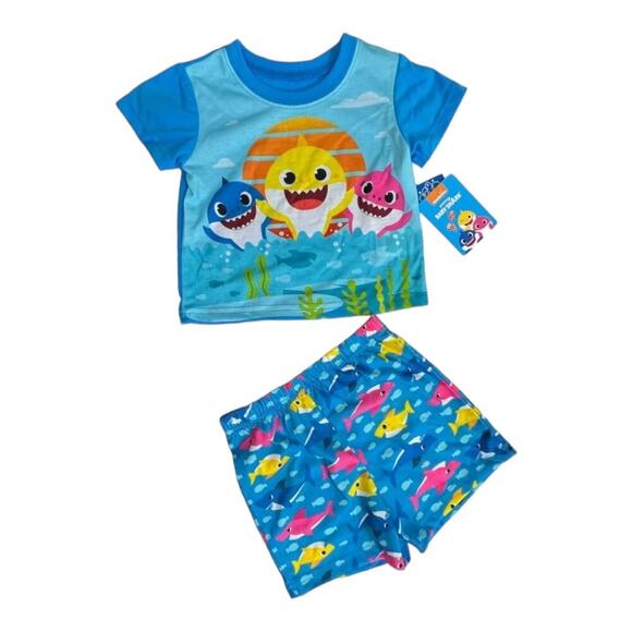 Nickelodeon boy toddlers Size 2 T baby shark pajamas set 2 pcs pinkfong new - Picture 1 of 8